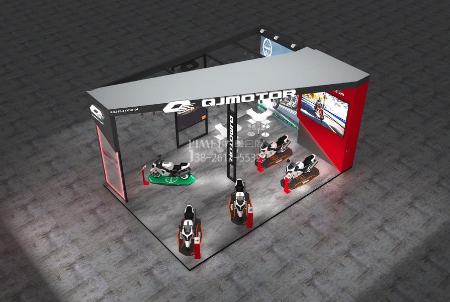 广交会54平方案例-钱江摩托俯视图 广交会54平方案例-钱江摩托俯视图